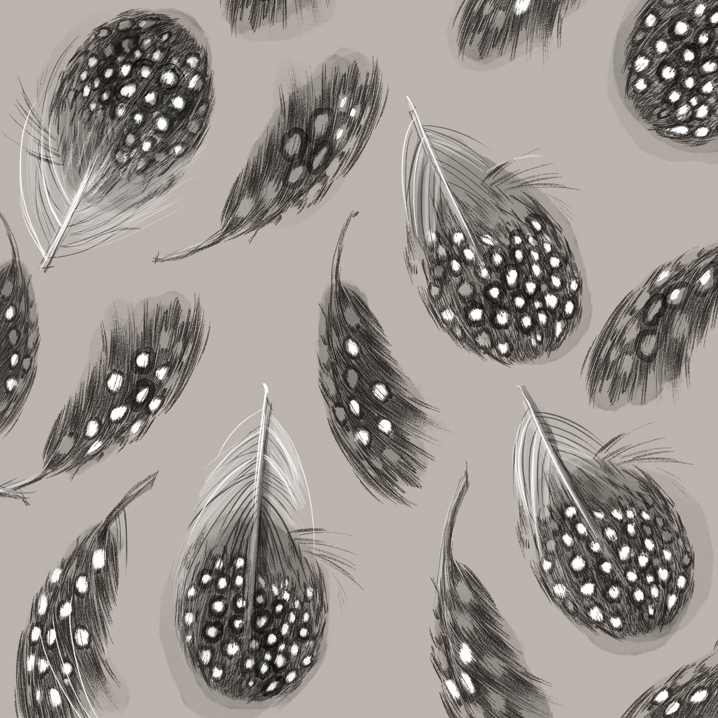 Graue Federn Servietten