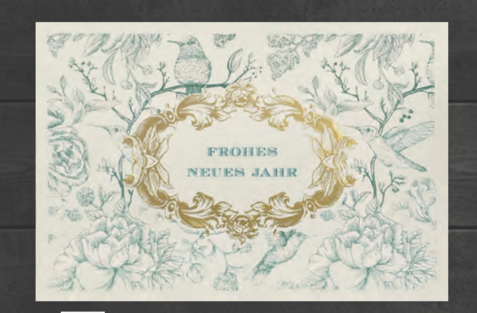 Frohes Neues Jahr Karte Grün