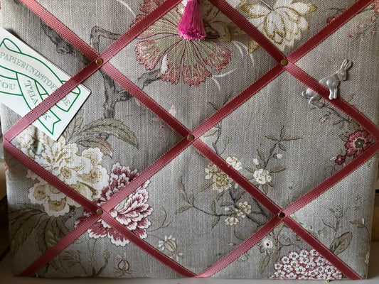 Memoboard,Pinboard 45cm auf 35 cm, quer,Greige Flower Power