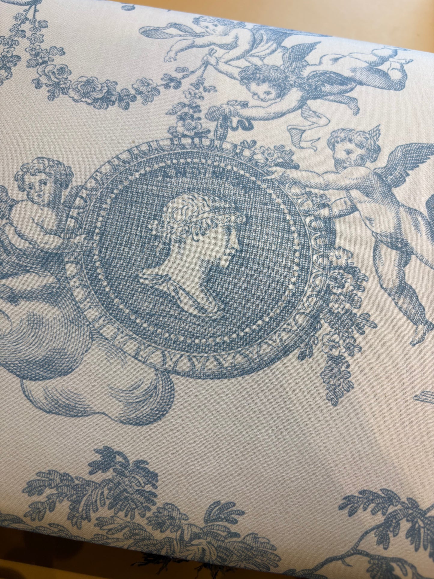 Toile de Jouy, A4, Blau