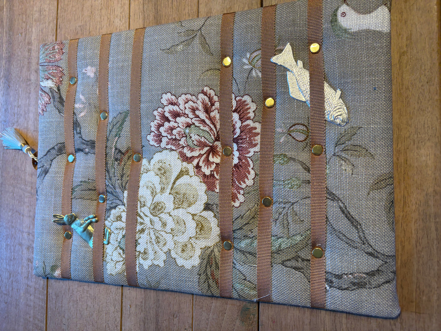 Zettelboard Vogelstoff, hochkant