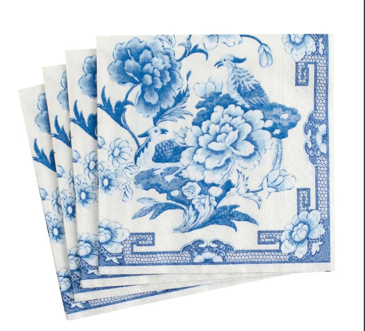 Paradiesvögel blau Servietten, Lunch Size