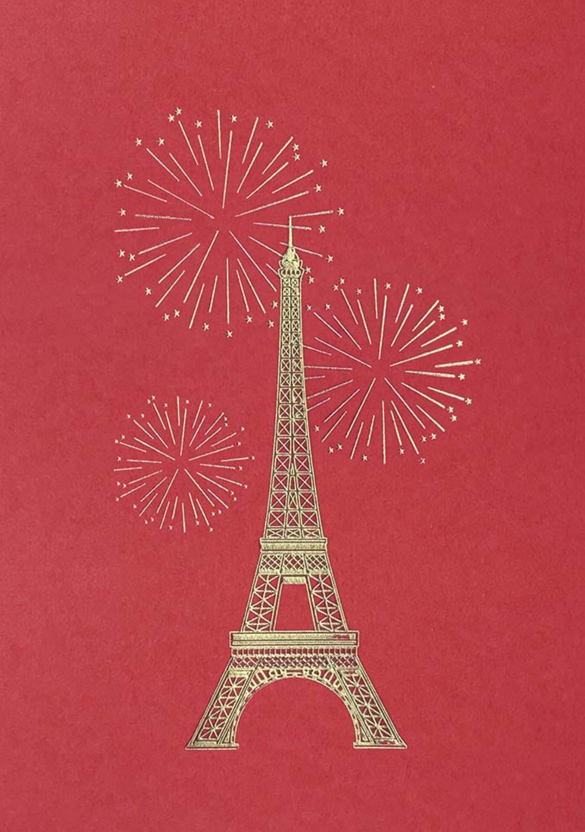 Paris Eiffelturm Stahlstich-karte rot/gold ohhhh lala