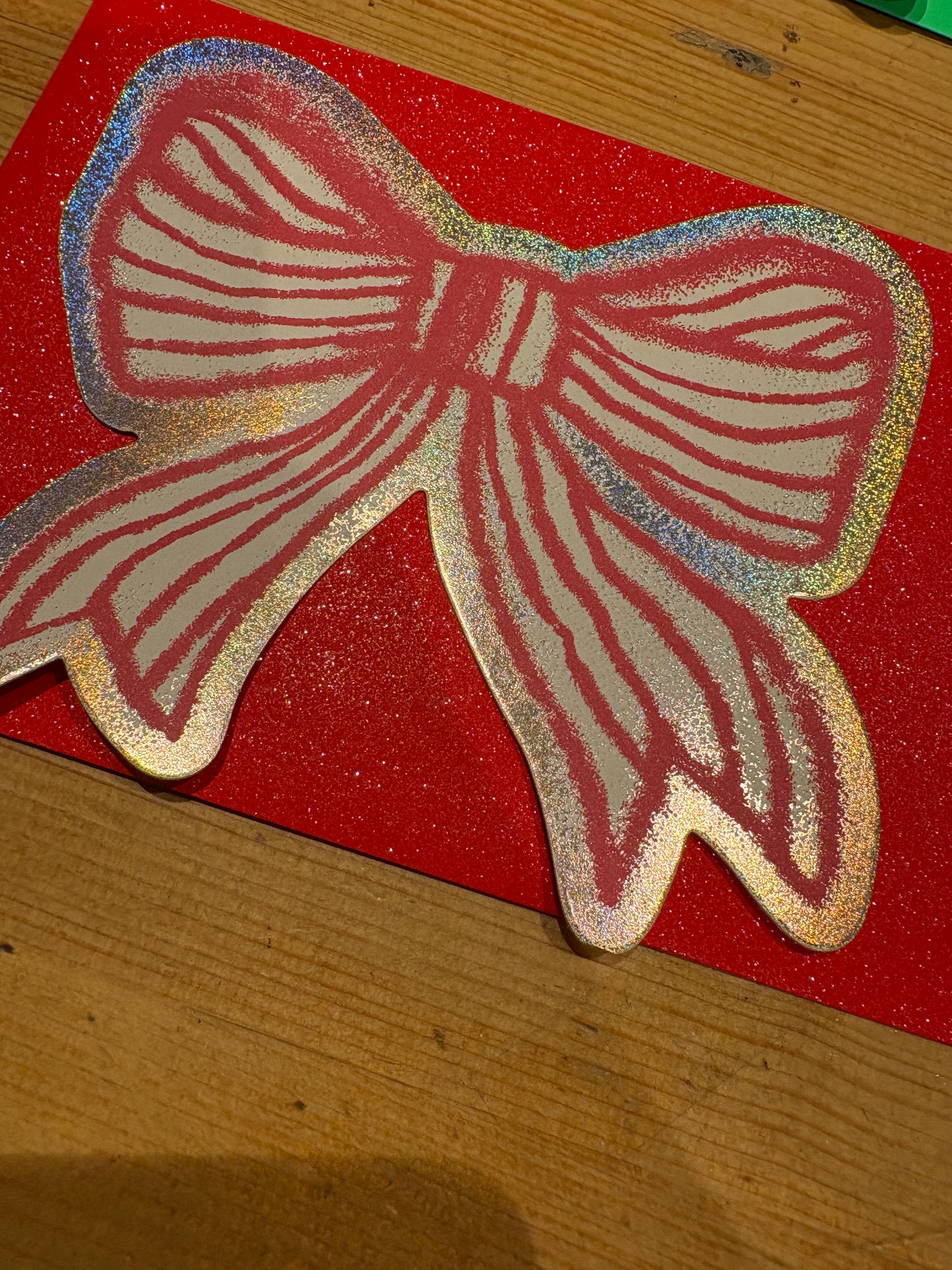 Schleifen Karte mit Umschlag, perfekt für charmante Geldgeschenke.