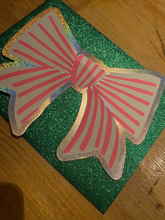 Schleifen Karte mit Umschlag, perfekt für charmante Geldgeschenke.