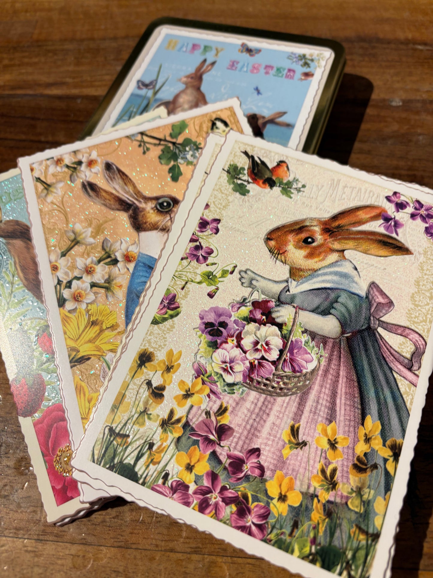 Goldene Postkarten Box Ostern 3