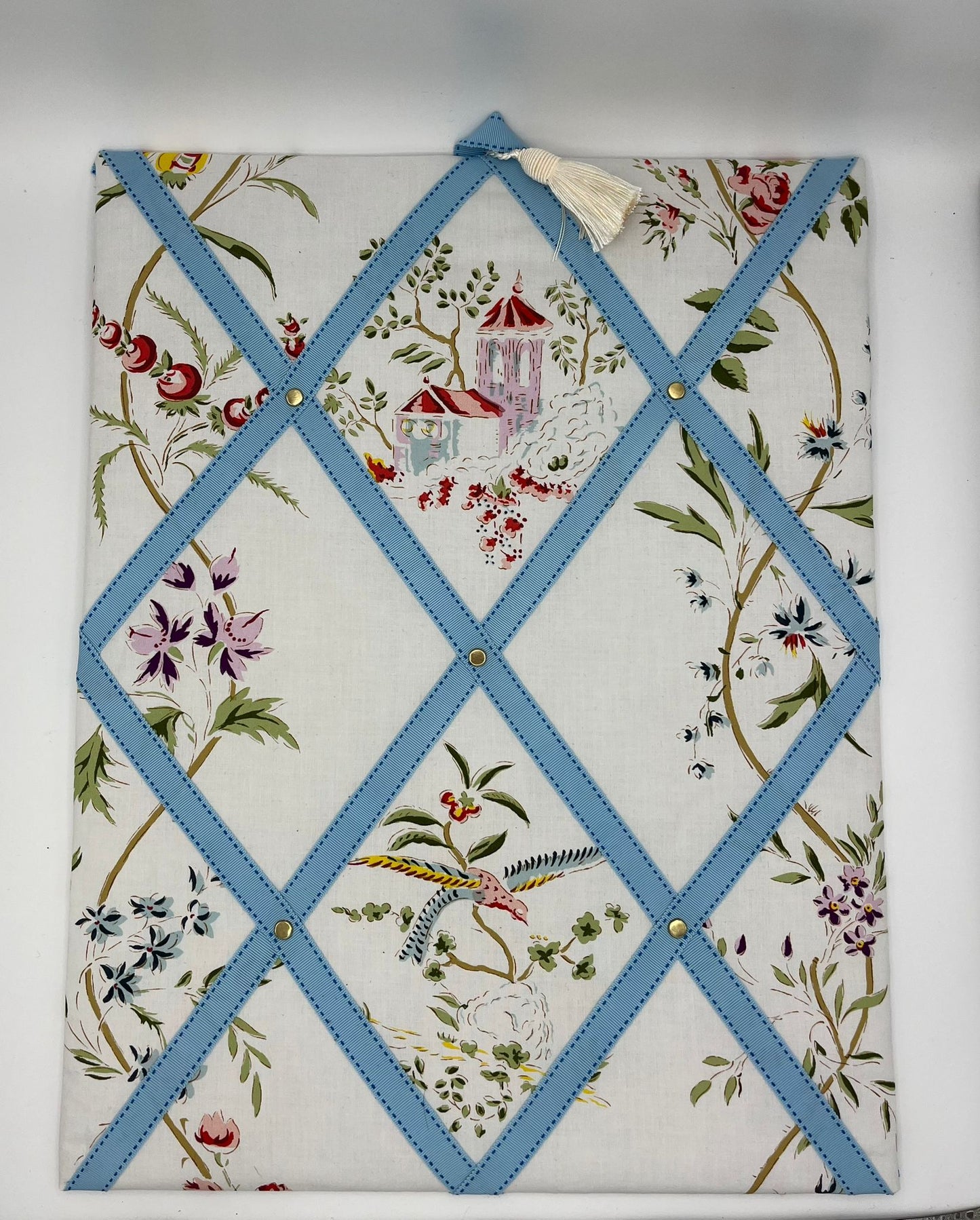 Pinboard Toile de Jouy weiß