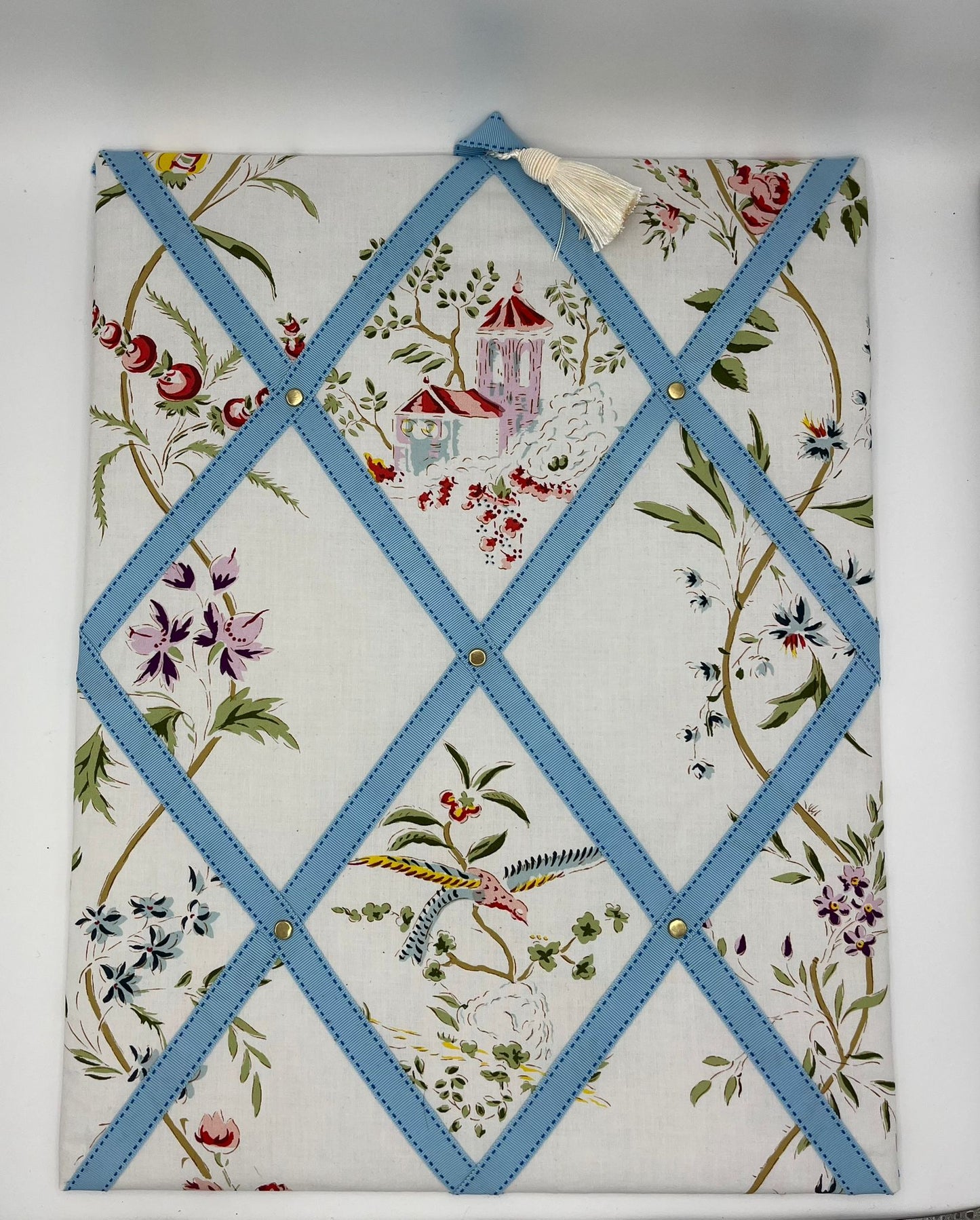 Pinnboard Toile de Jouy weiß