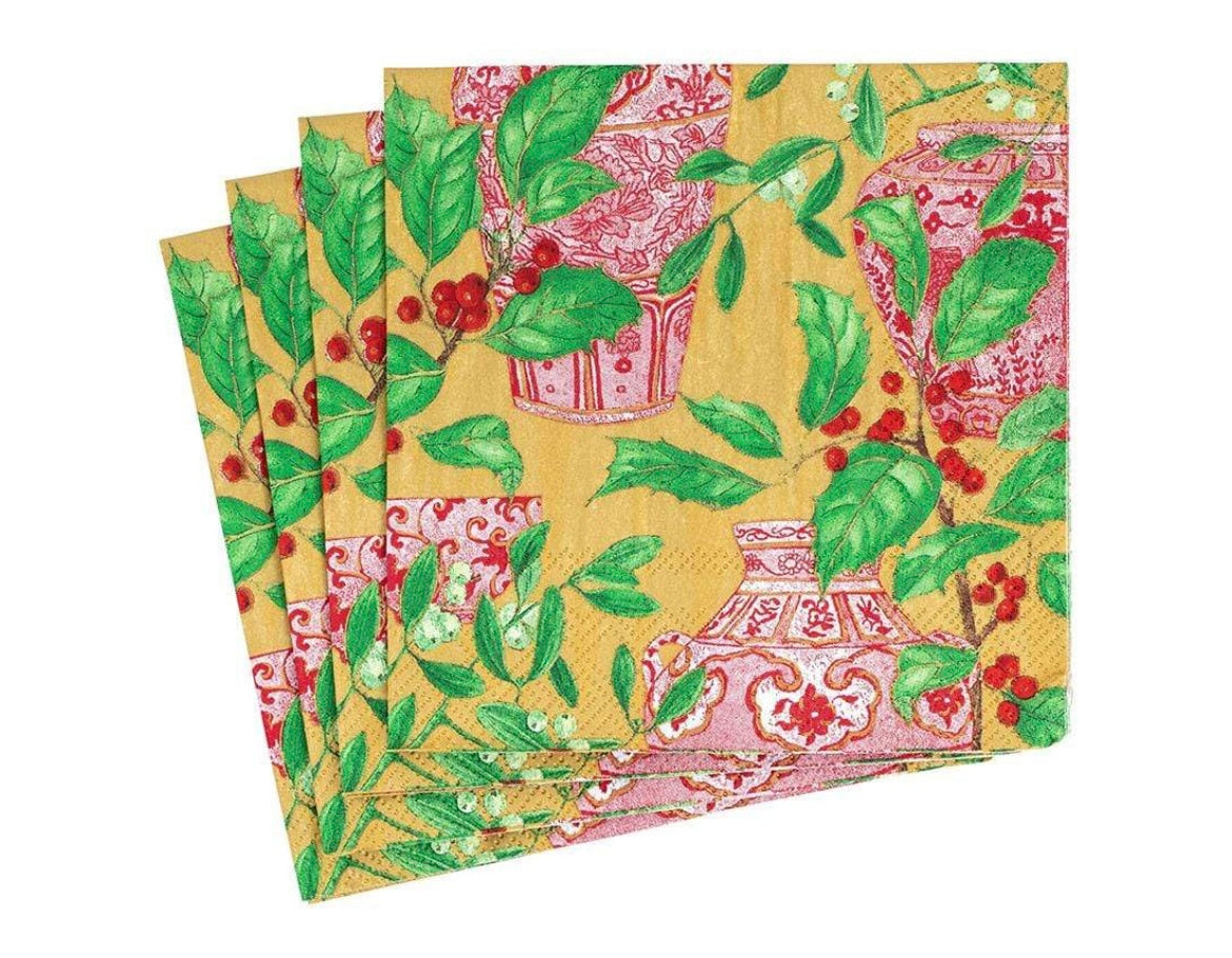 Goldene Porzellan Cocktail Servietten