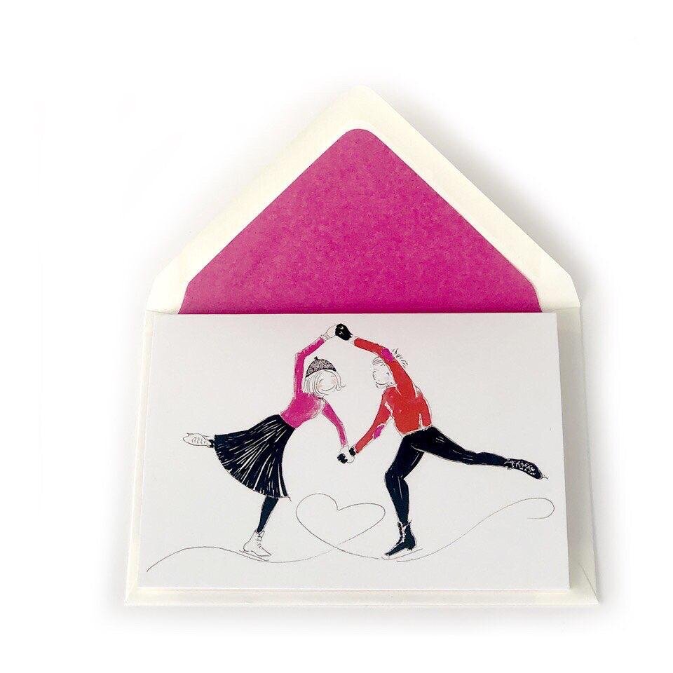 Schlittschuhherz Karte