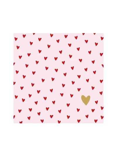 Herzen Serviette rosa/ rot