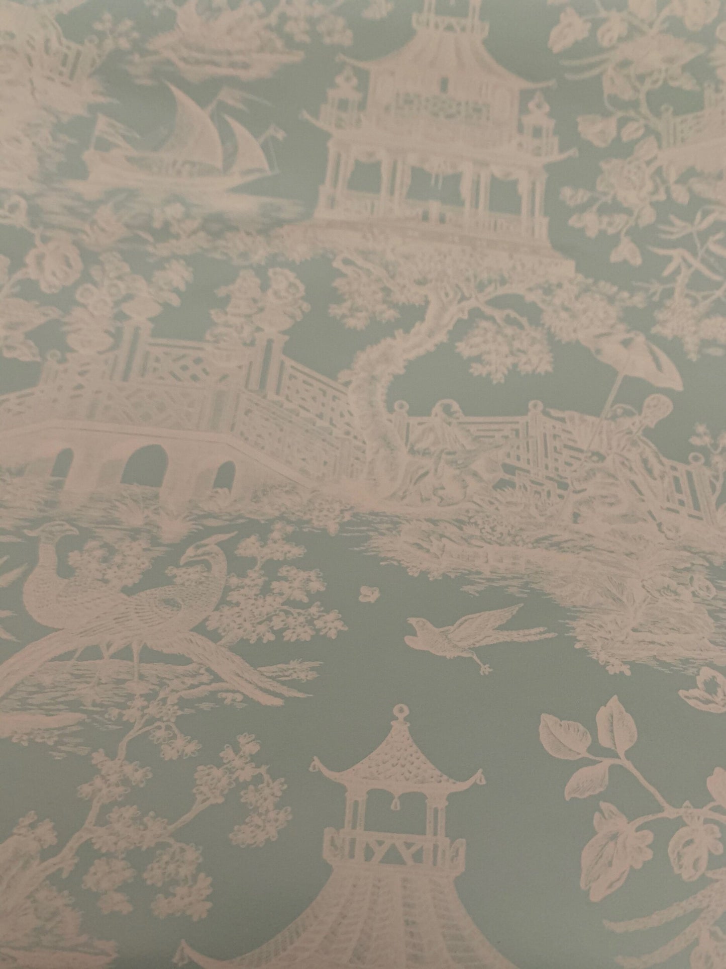 Toile De Jouy Geschenkpapier Hellblau