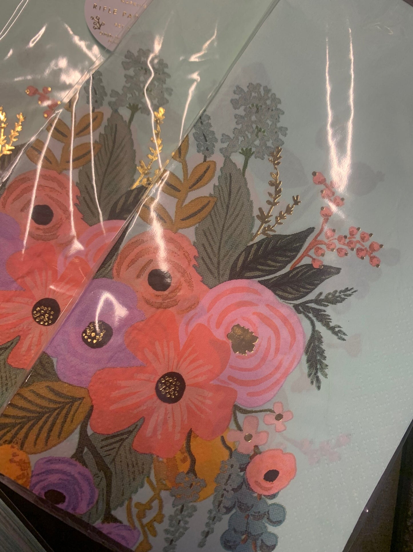 Blumen Servietten mit Gold