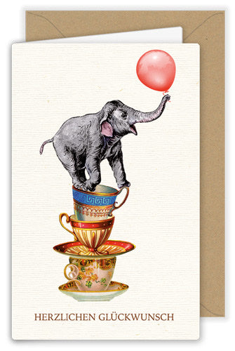 Elefant Herzlichen Glückwunsch Kärtchen