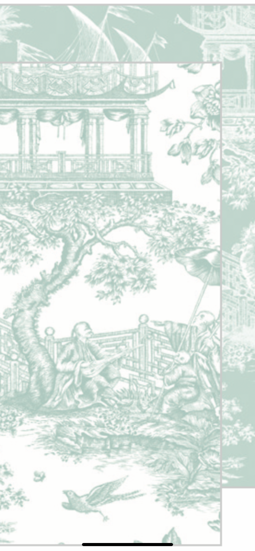 Toile De Jouy Geschenkpapier Hellblau