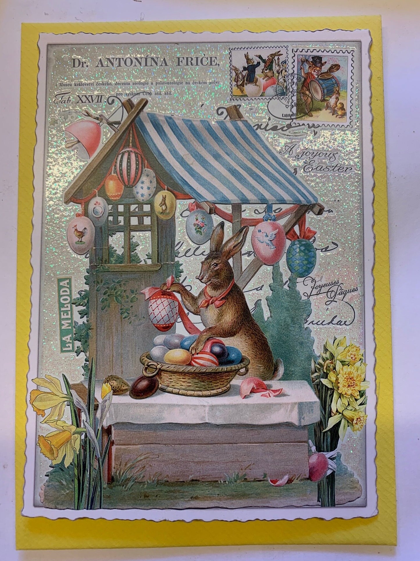 Osterhasen - Glitzer Postkarten