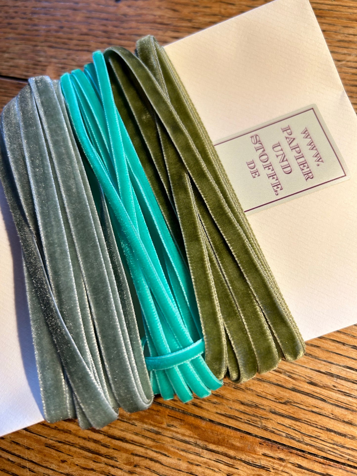 Samtband drei Farben Forest