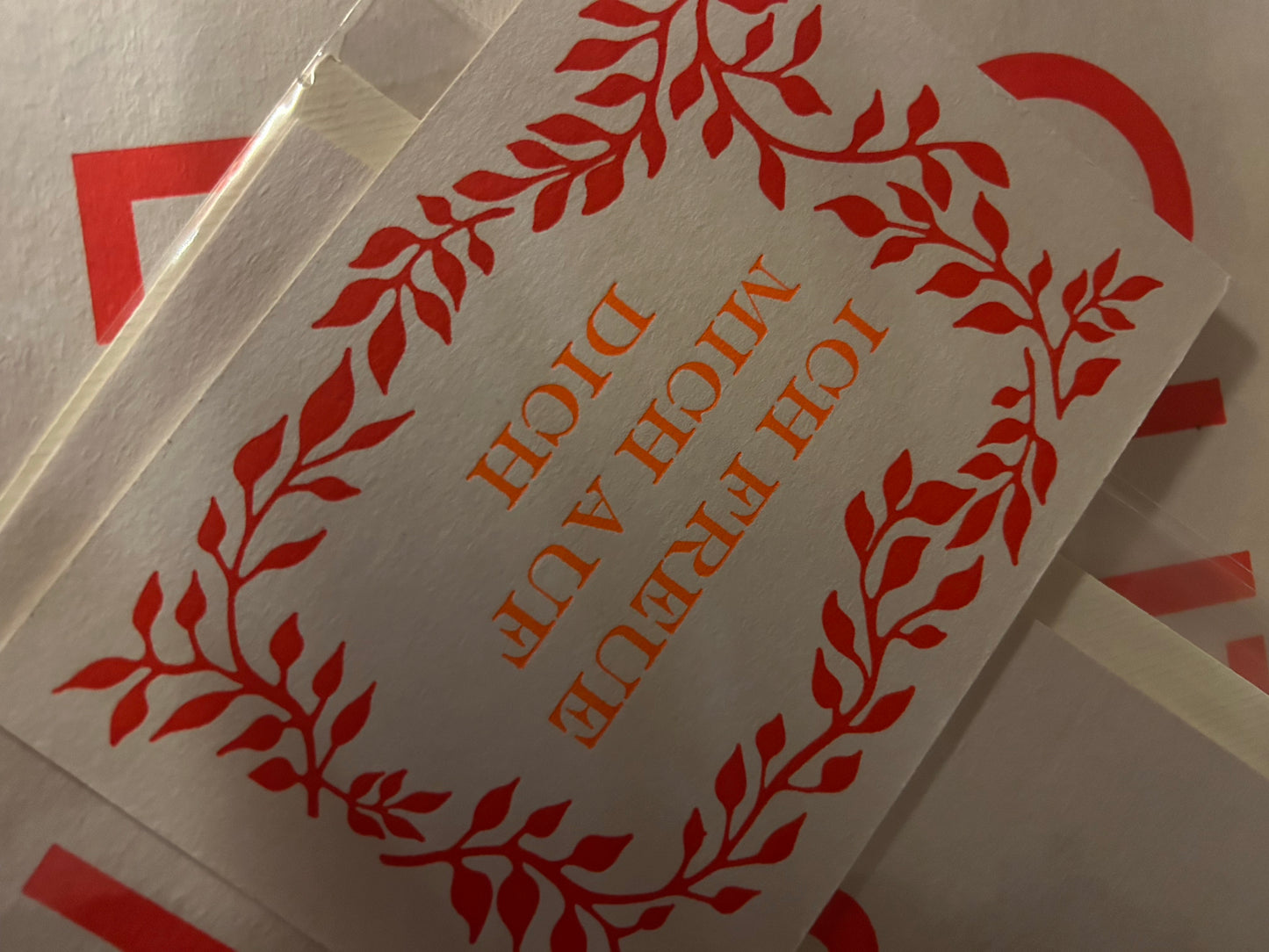 Ich freue mich auf Dich Karte