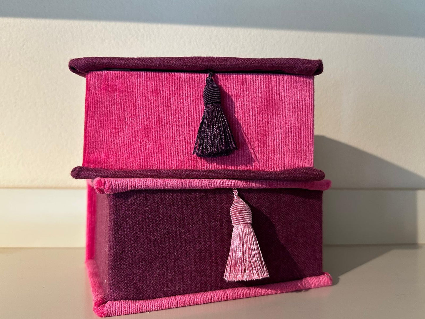 Schachtel Samt & Loden Mix ,A5,A6 Pink Lila