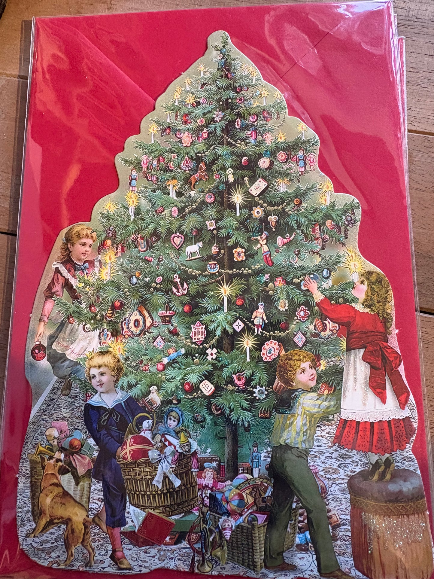 Ausgestanzte Weihnachtsbaum Karte