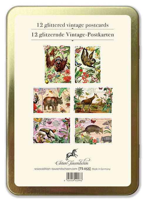 Goldene Postkarten Box Wild Life