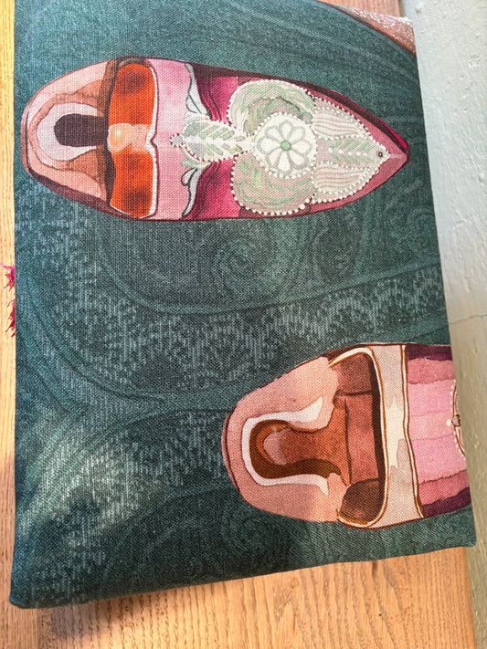 Mulberrystoff, A4Schachtel,Pantoufle grün