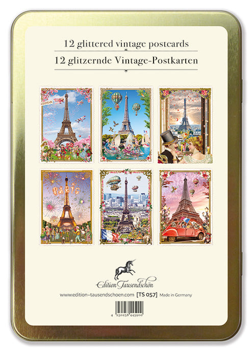 Goldene Postkarten Box Paris