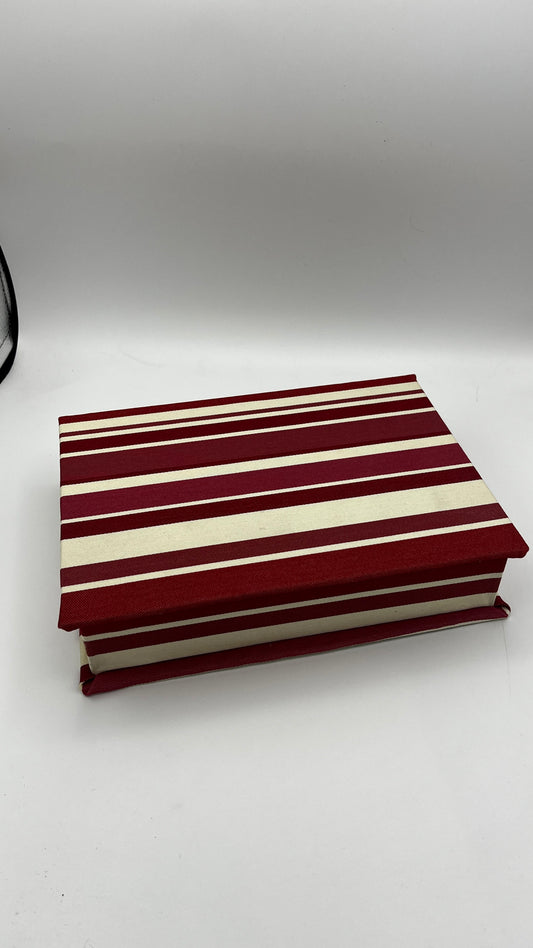 Schmuckschachtel A5 4 cm hoch Rot Weiß gestreift