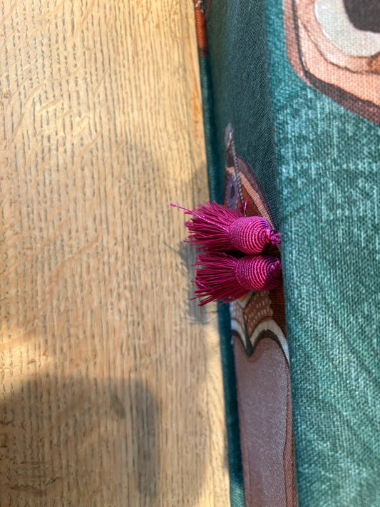 Mulberrystoff, A4Schachtel,Pantoufle grün