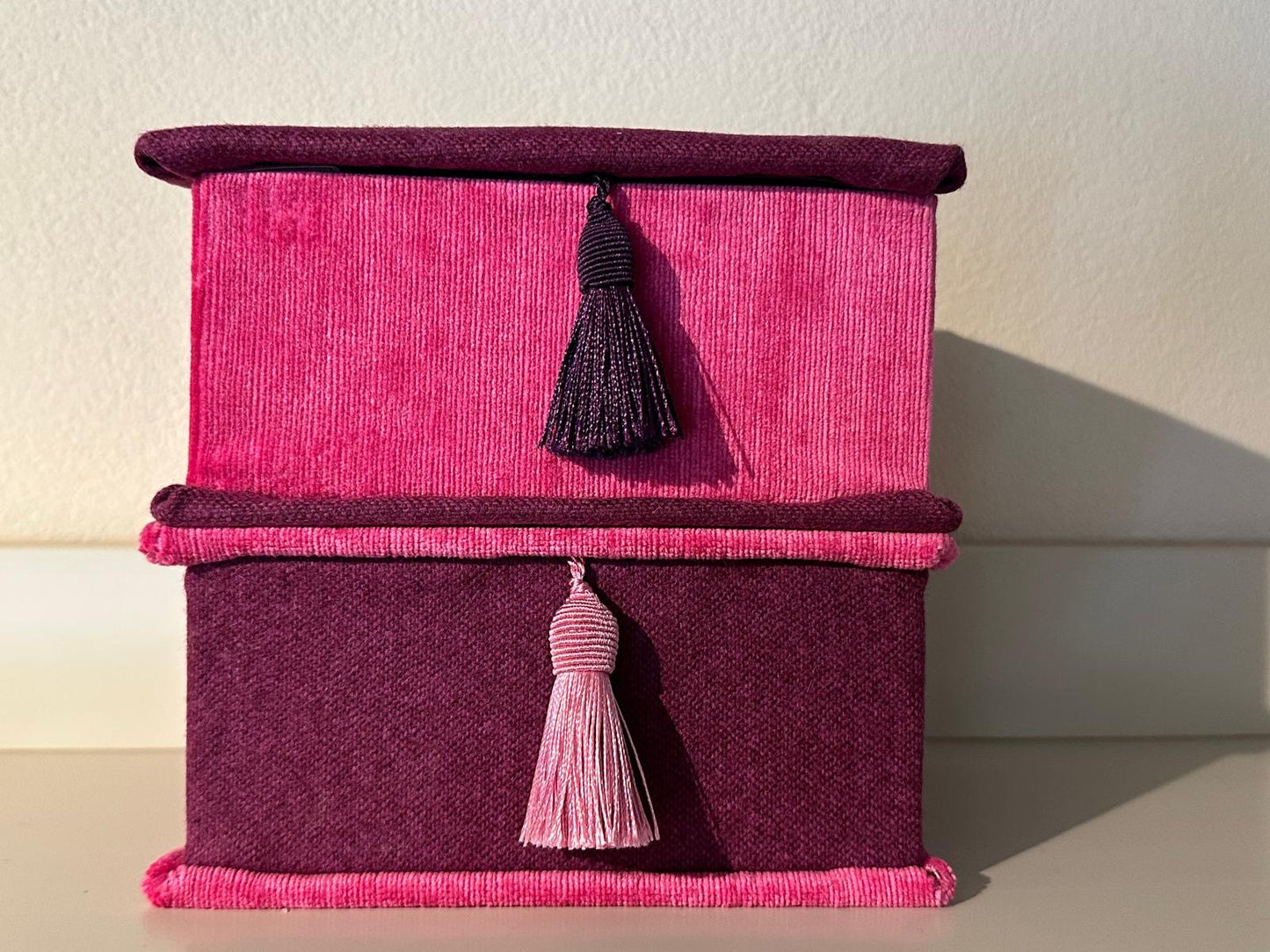 Schachtel Samt & Loden Mix ,A5,A6 Pink Lila