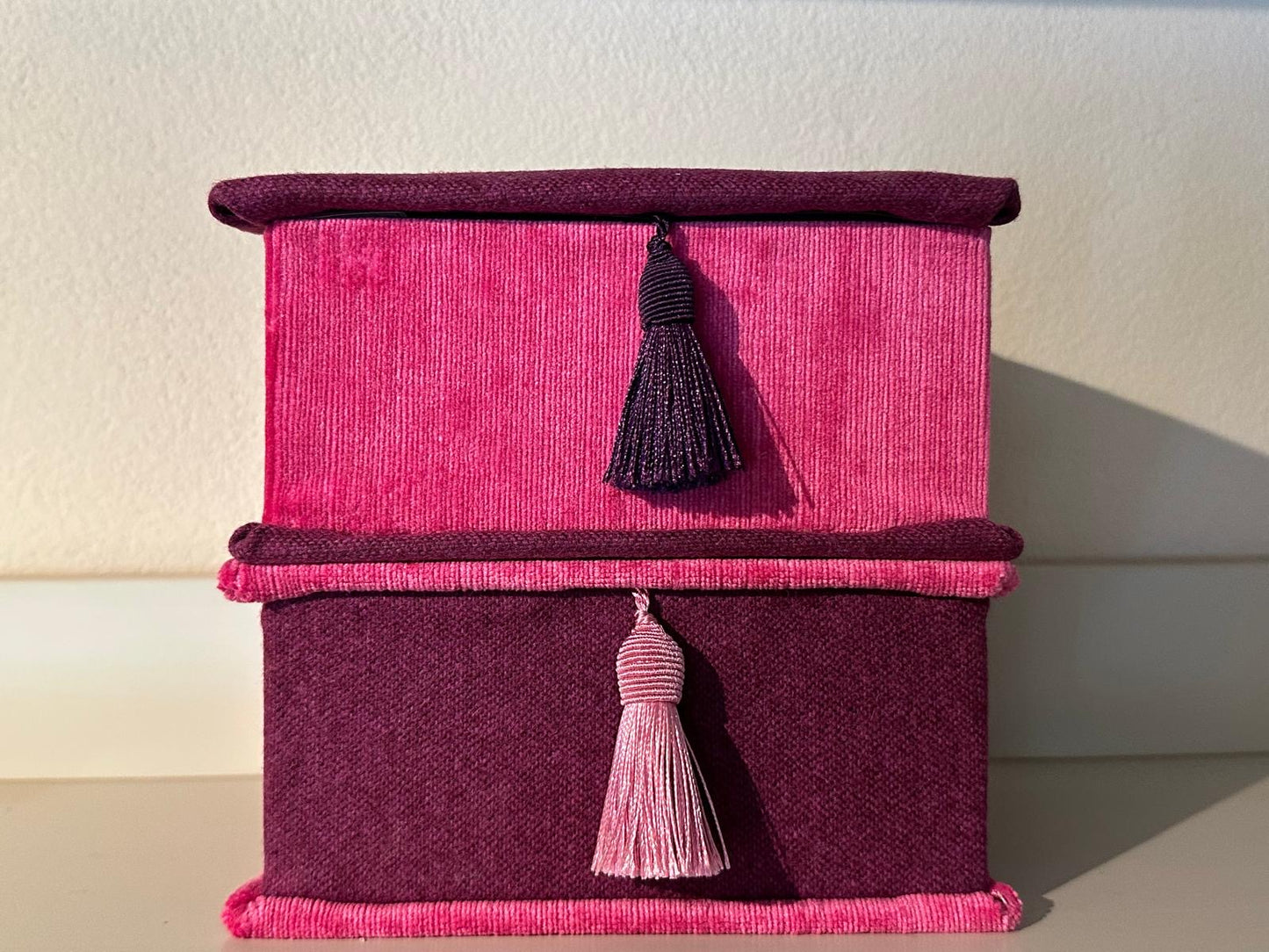 Schachtel Samt & Loden Mix ,A5,A6 Pink Lila