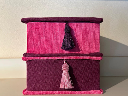 Schachtel Samt & Loden Mix ,A5,A6 Pink Lila