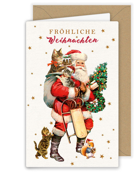 Fröhliche Weihnachtsmann Kärtchen