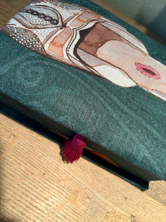 Pantoufle, Mulberrystoff, A5 Schachtel, grün