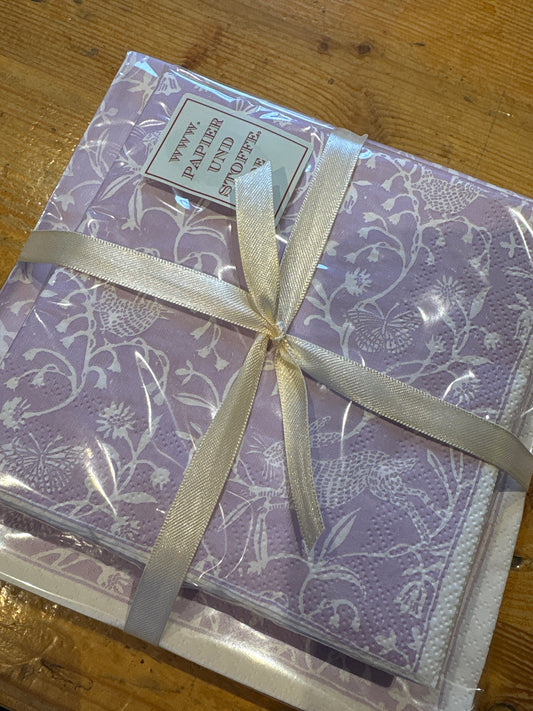 Serviettenset lila Hasen