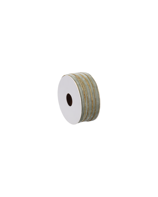 Samtband Salbei Gold, 20 m Rolle,9mm breit