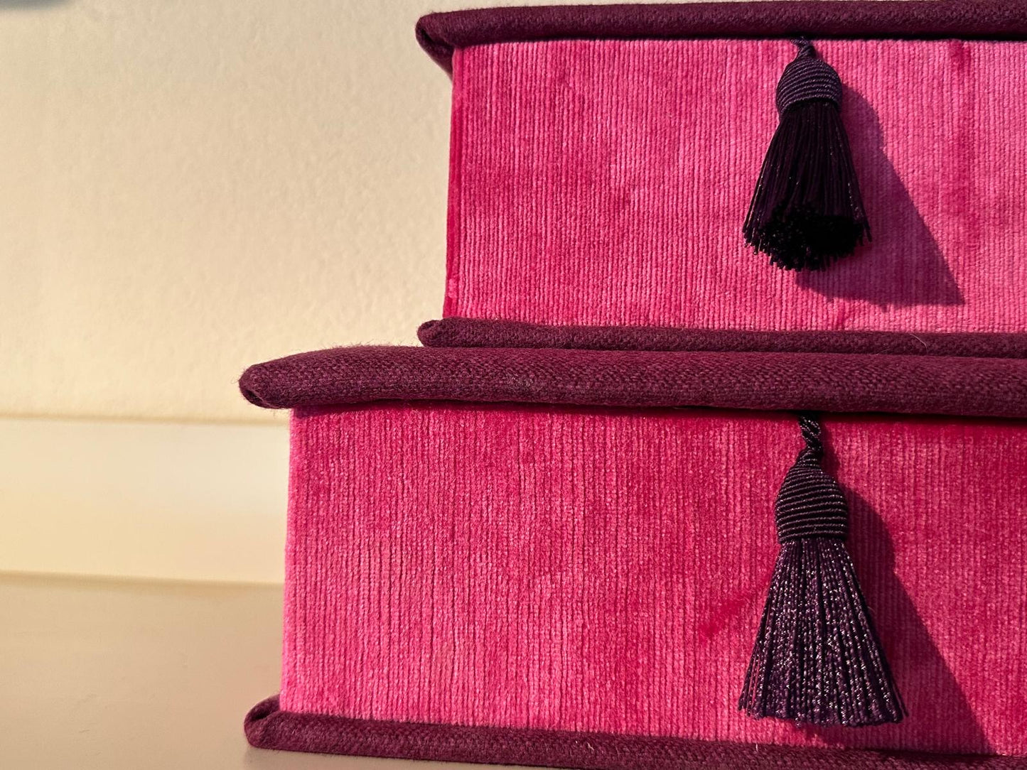 Schachtel Samt & Loden Mix ,A5,A6 Pink Lila
