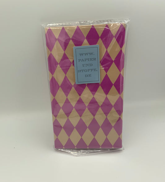 Harlekin Tütchen blau oder pink kariert, 10 Stück