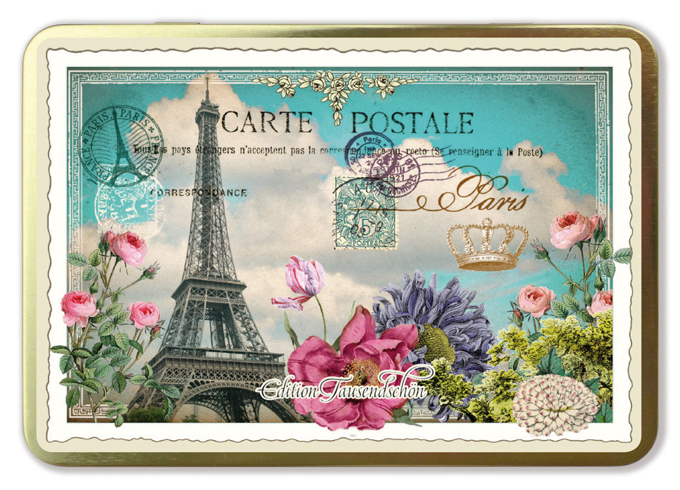 Goldene Postkarten Box Paris Sehenswürdigkeit