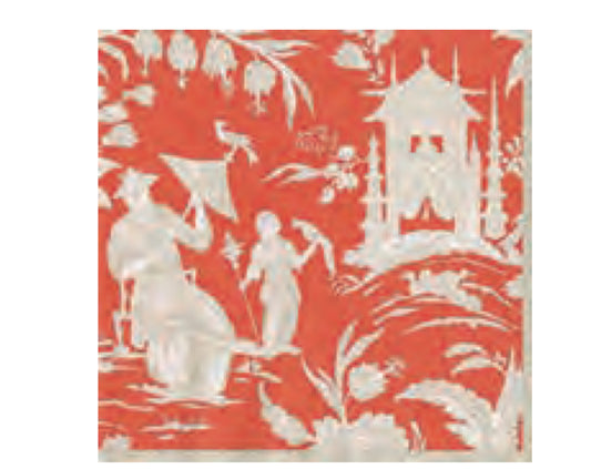 Serviettenset Chinoiserie orange/rot