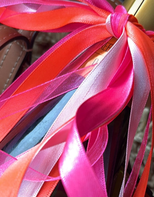 Satinband Set Neon pink plus drei rosa Töne, 8 m, 10 mm breit