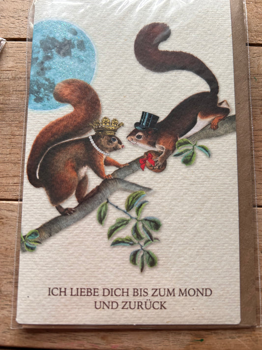 Ich liebe Dich bis zum Mond und zurück Kärtchen