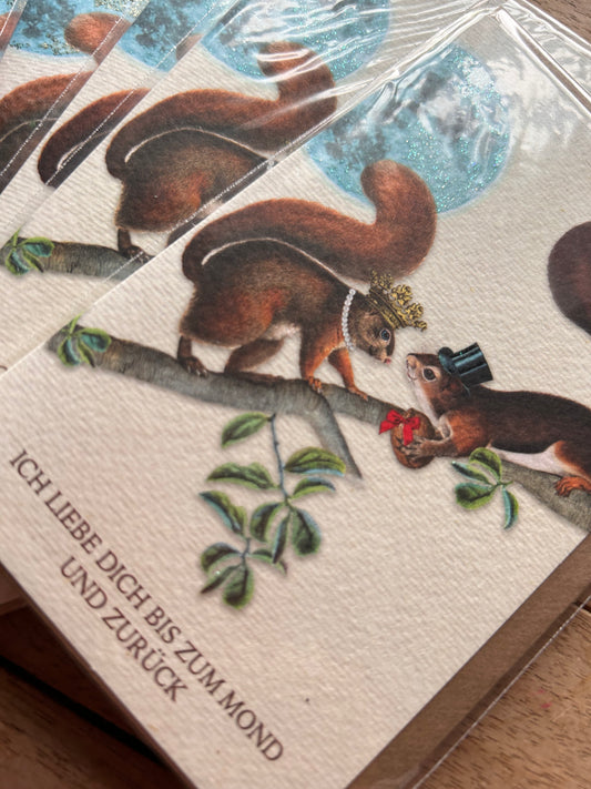 Ich liebe Dich bis zum Mond und zurück Kärtchen