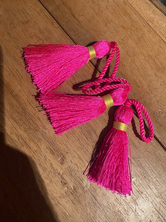 Quaste Neonpink mit Gelb,4 cm