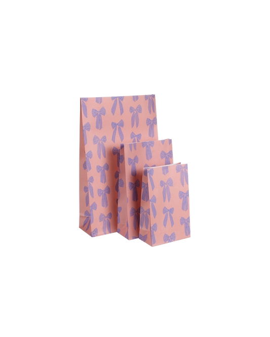 Schleifen Tüten, 5 Stk im Set, Blockbodenbeutel, 15auf24cm