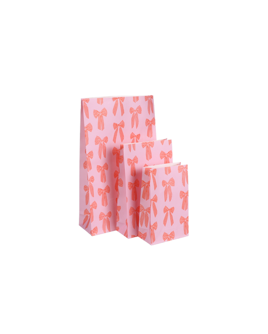 Schleifen Tüten, 5 Stk im Set, Blockbodenbeutel, 15auf24cm