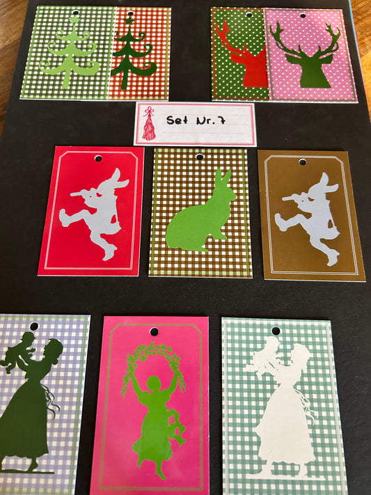 Anhänger Scherenschnitt Motiv Set 7