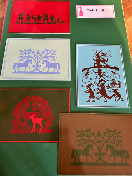 Scherenschnitt Motiv Karten Set 6