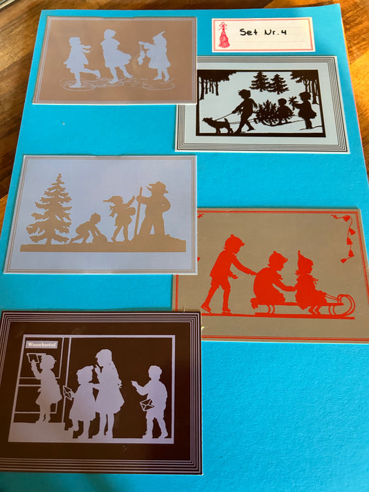 Scherenschnitt Motiv Karten Set Nr 4