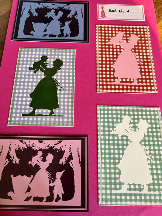 Scherenschnitt Motiv Karten Set 1